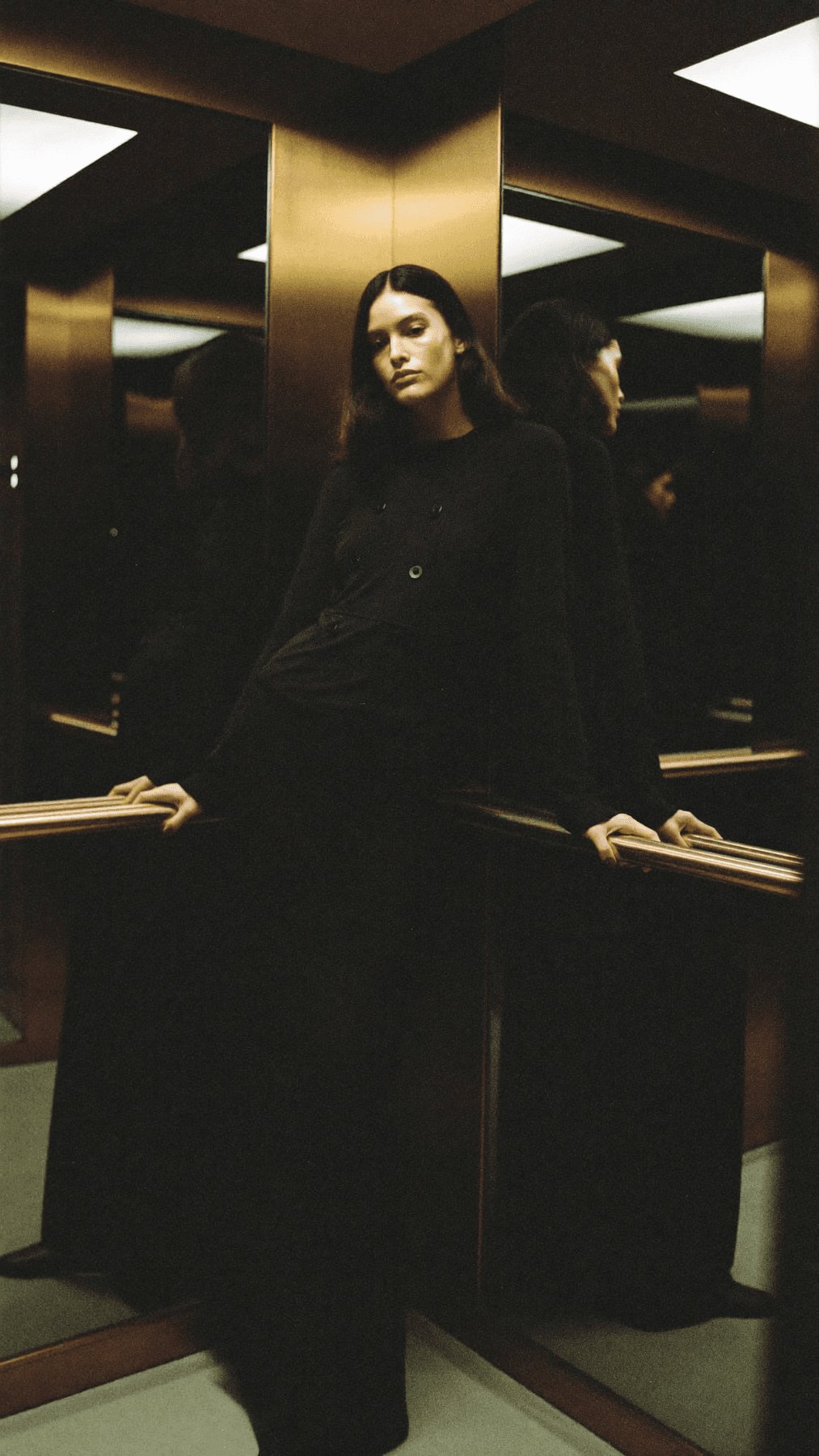 Between floors.